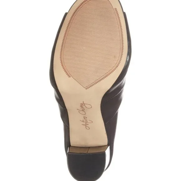 Arturo Chiang New Leather Slip-on Mule LORA Clog Cut-Out Soft Heel Sandal Womens - Picture 5 of 8